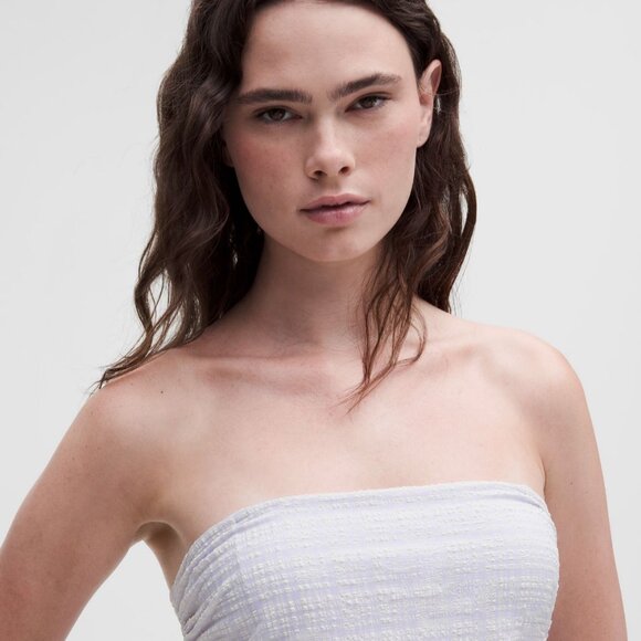 Seersucker Check Ruched Midi Dress - Picture 3 of 3